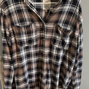 C&C California Black and White Plaid Shirt